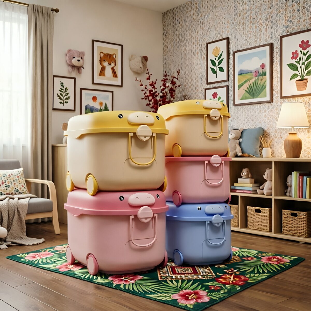 Cartoon Kids Toy Storage Box - Kids Organizer Stackable Malaysia Wholesale